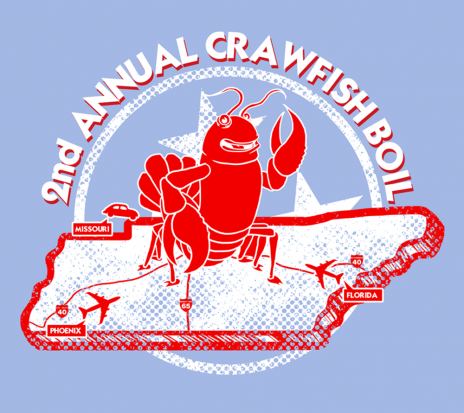 An image of Crafish annual event graphic design art with a crab drawing